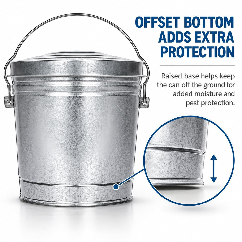 6-Gallon Galvanized Steel Storage Can with Locking Lid E4980