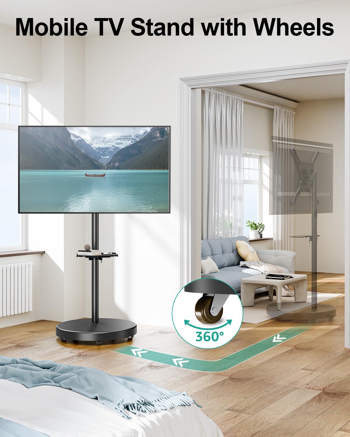 Rolling TV Stand for 26-65 inch Screens W743