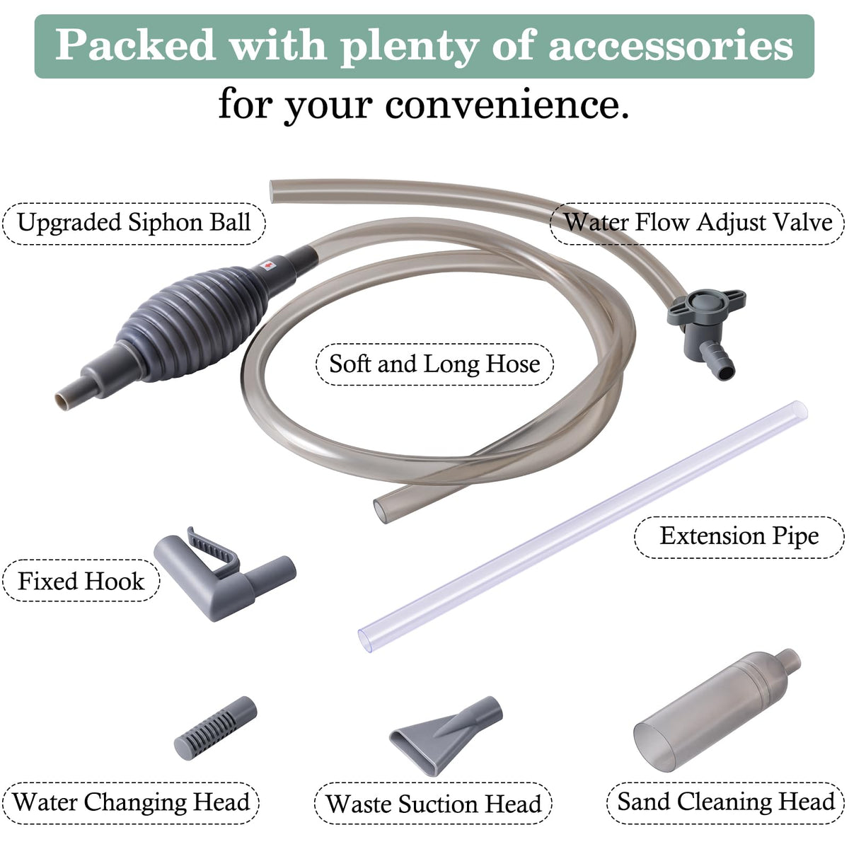 3-in-1 Aquarium Vacuum Gravel Cleaner with Siphon Hose A206097