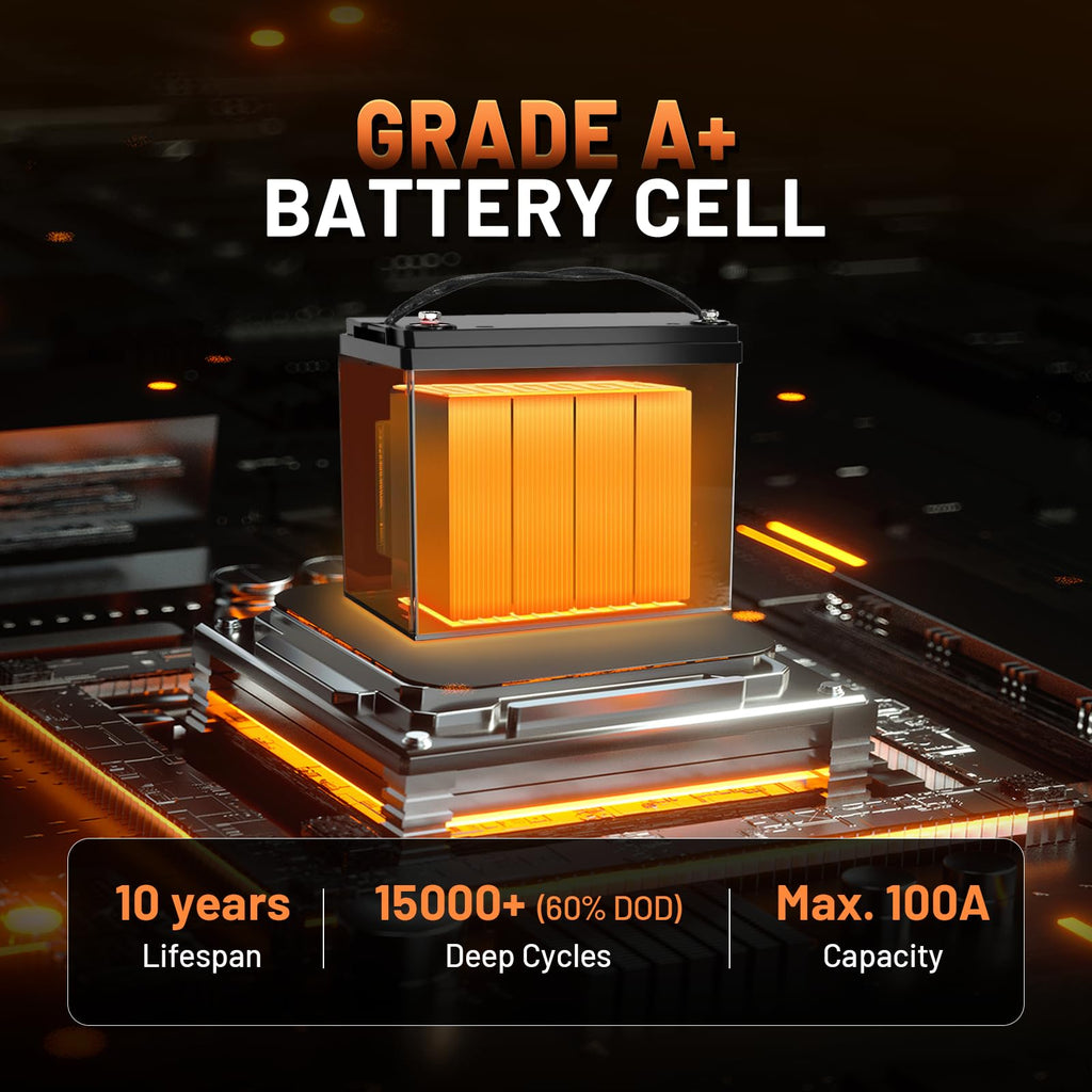 12V 100Ah LiFePO4 Lithium Battery with Bluetooth R589943