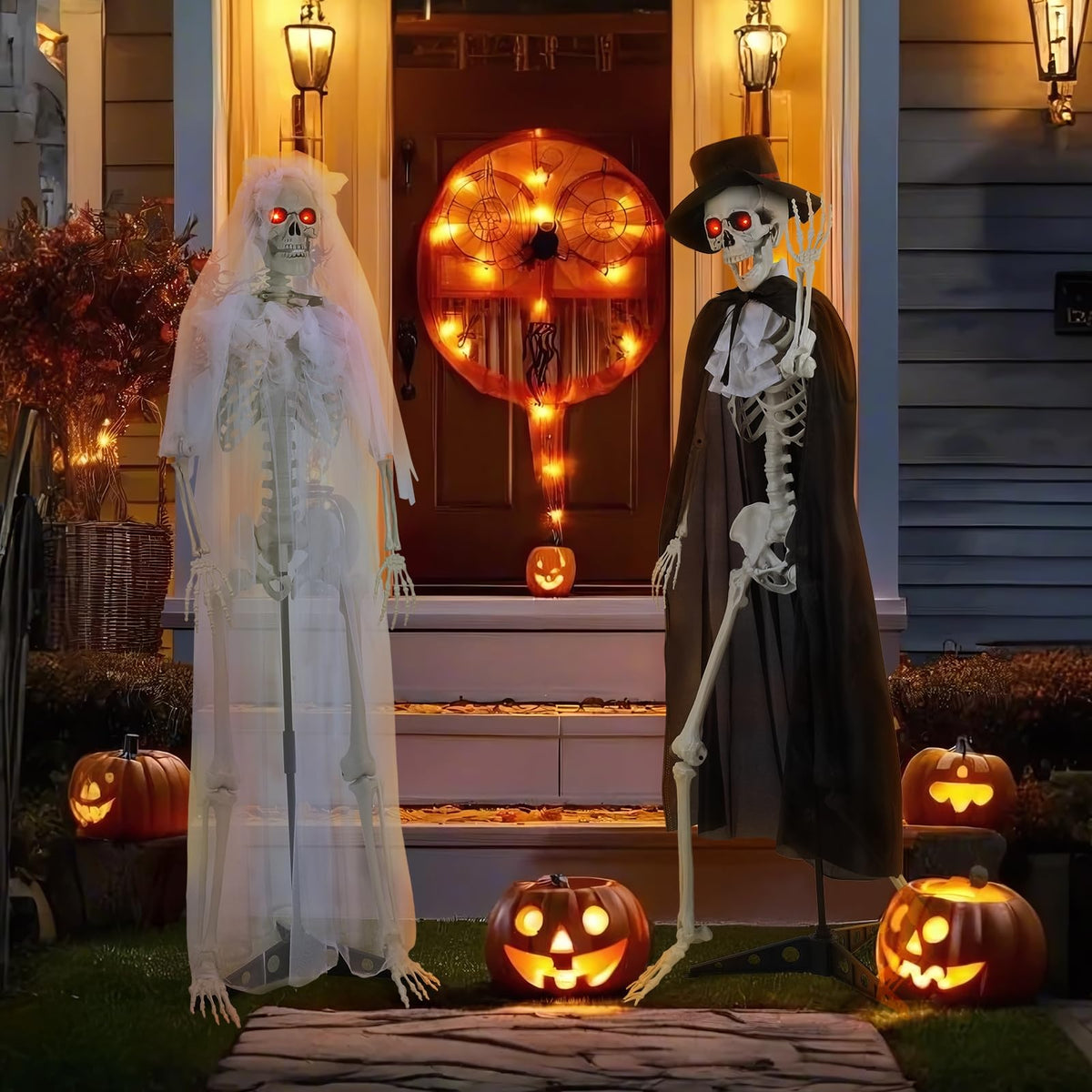 Halloween Skeleton Decor, 5.4 ft Posable I86989
