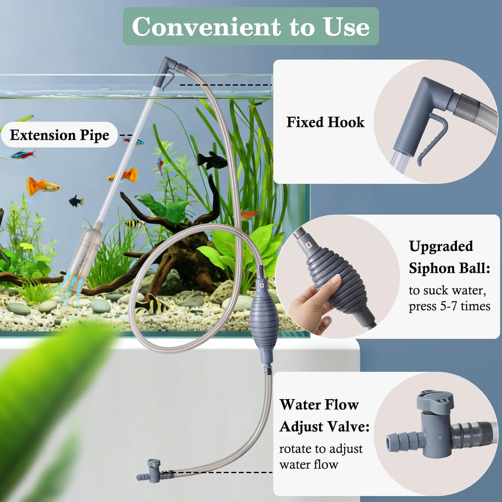 3-in-1 Aquarium Vacuum Gravel Cleaner with Siphon Hose A206097