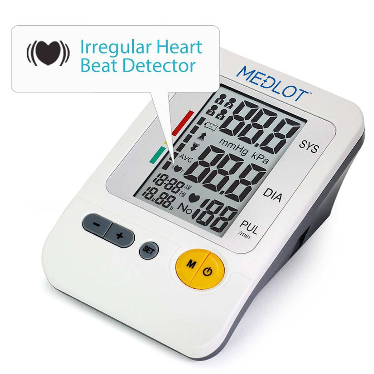 Blood Pressure Monitor Upper Arm Large Cuff 8.6-16.5” Digital BP Gauge 4 User 120 Readings Memory Large LCD Display H818296
