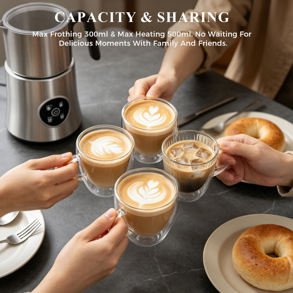 4-in-1 Electric Milk Frother and Steamer with Stainless Steel Jug E25673