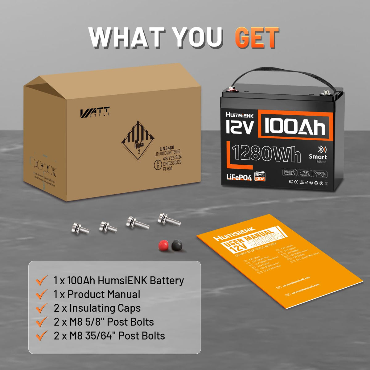 12V 100Ah LiFePO4 Lithium Battery with Bluetooth R589943