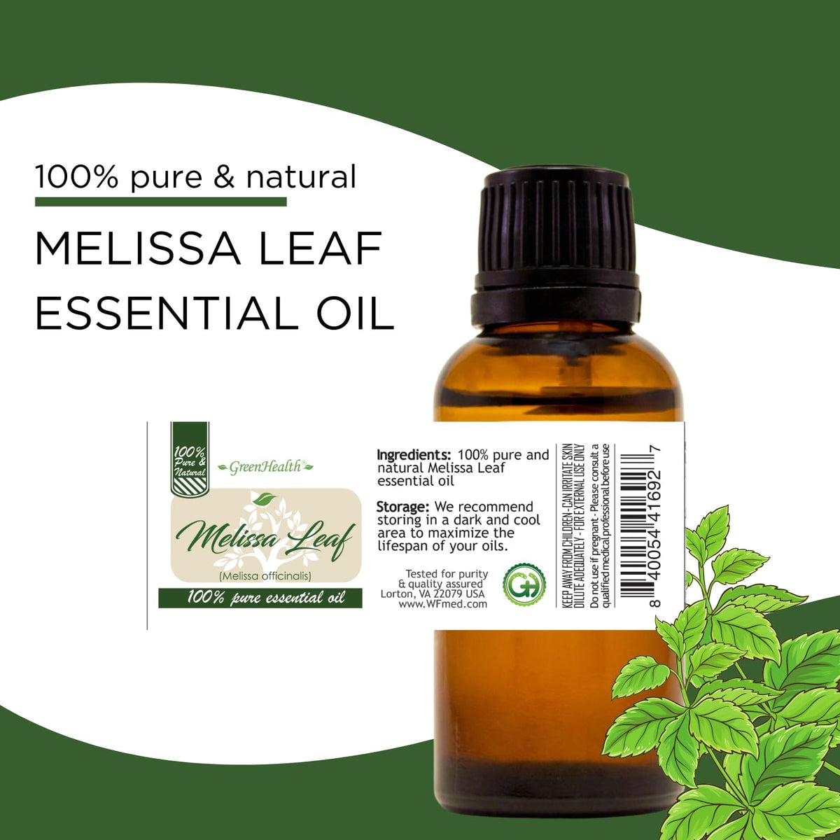 Leaf Essential Oil 4 fl oz Glass Bottle C88257