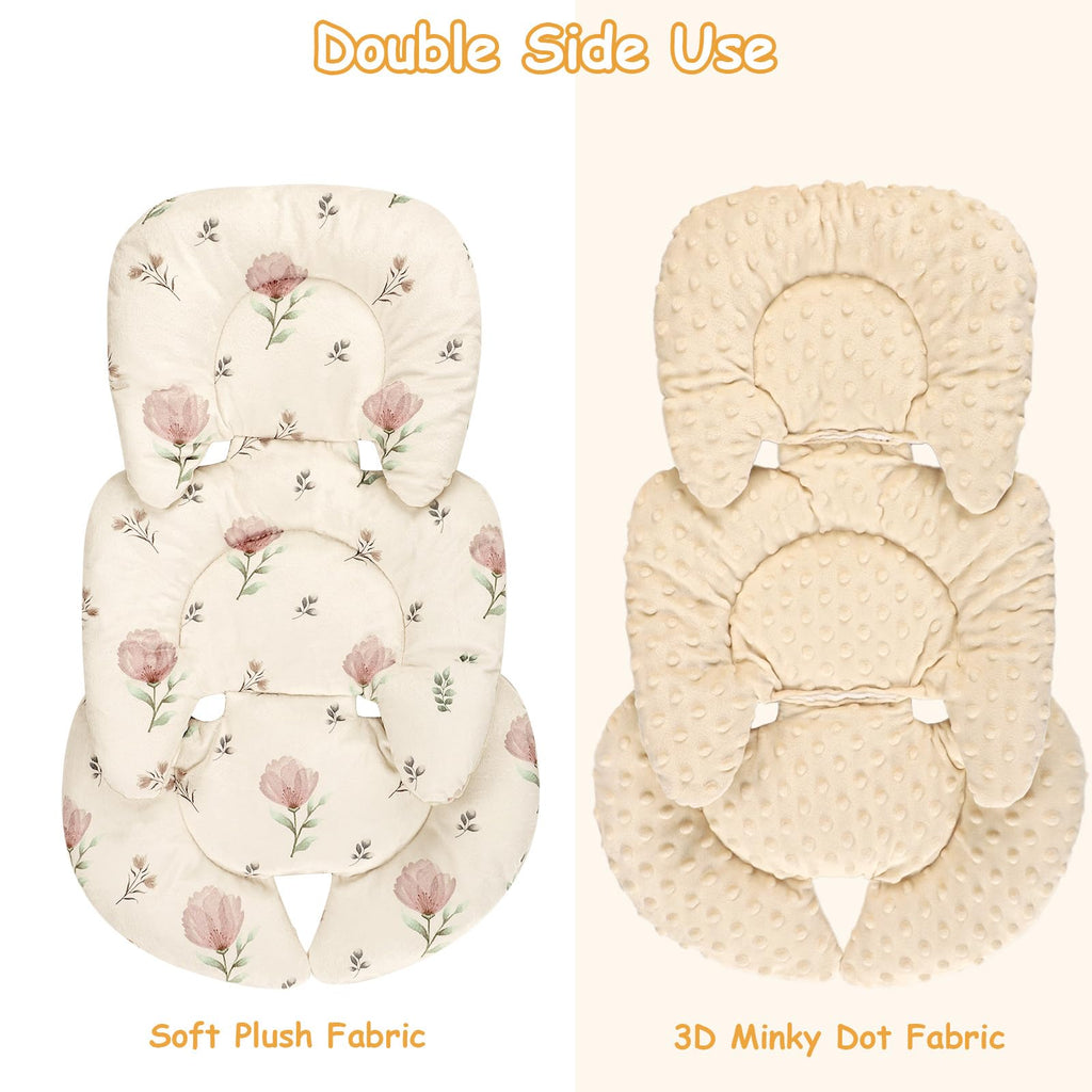 Infant Car Seat Insert with 2 Strap Pads, Reversible Head and Body Support C51615