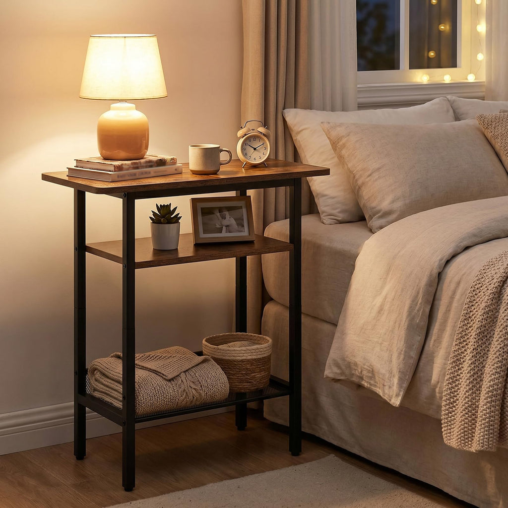 Narrow 3-Tier Side Table with Shelf L810