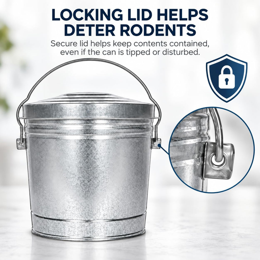 6-Gallon Galvanized Steel Storage Can with Locking Lid E4980