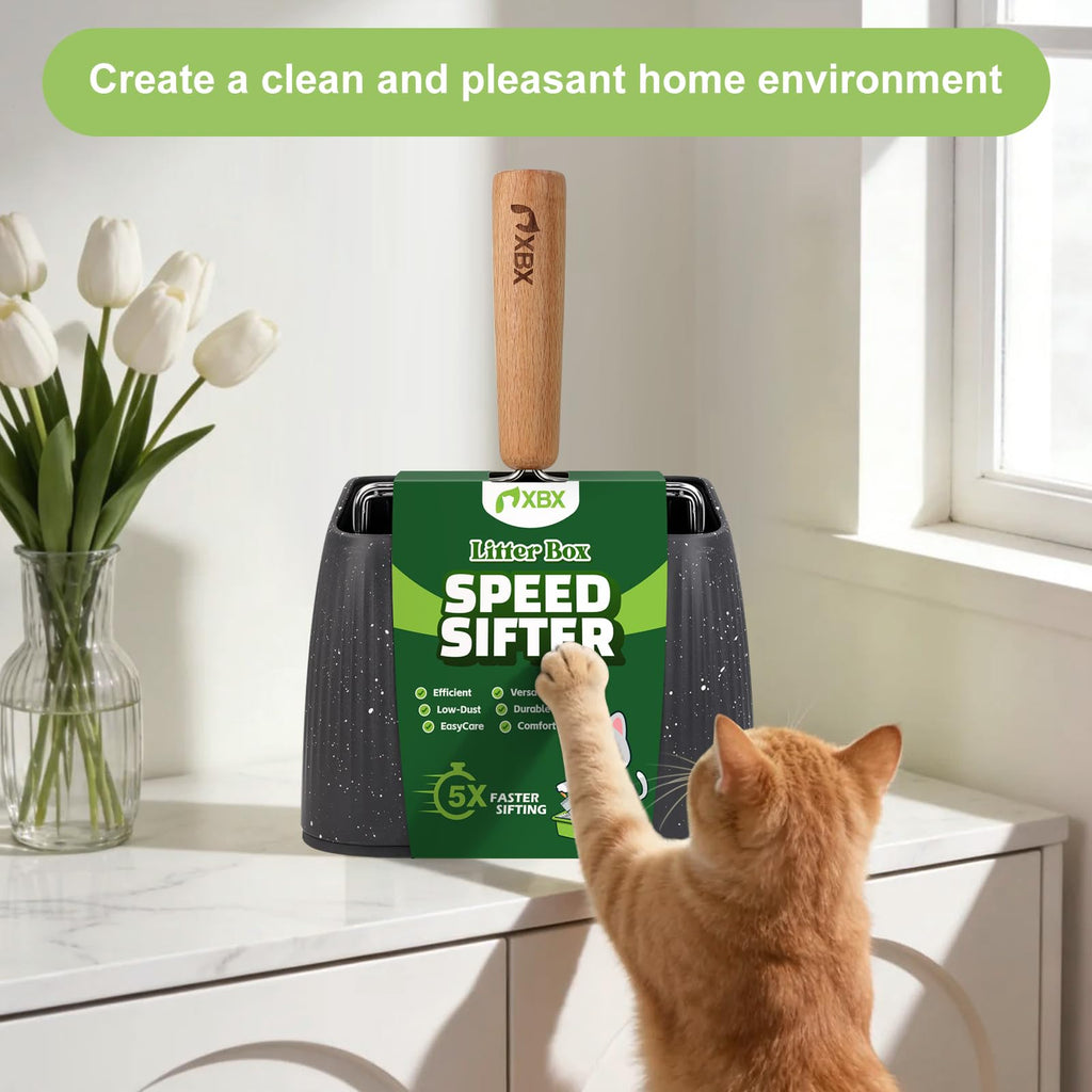 Heavy Duty Stainless Steel Cat Litter Scoop with Holder I7422