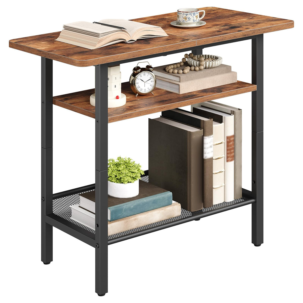 Narrow 3-Tier Side Table with Shelf L810