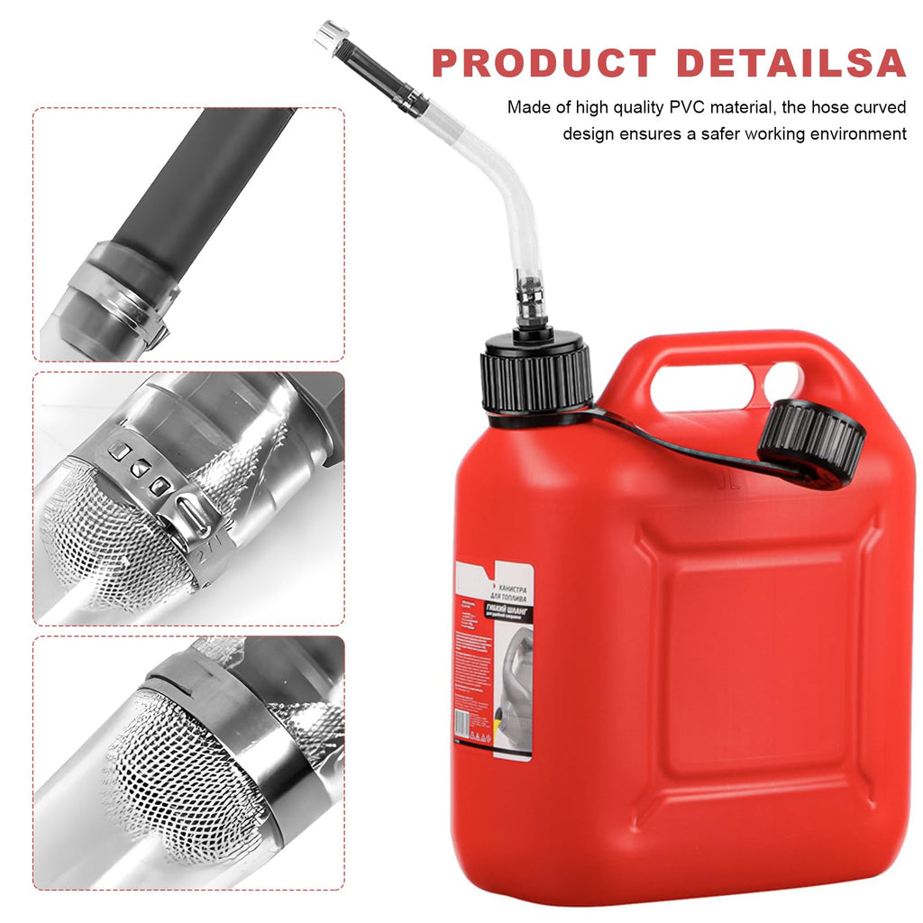 2PCS Clear Fuel Filler Jug Hose Quick Fill Spout D6658