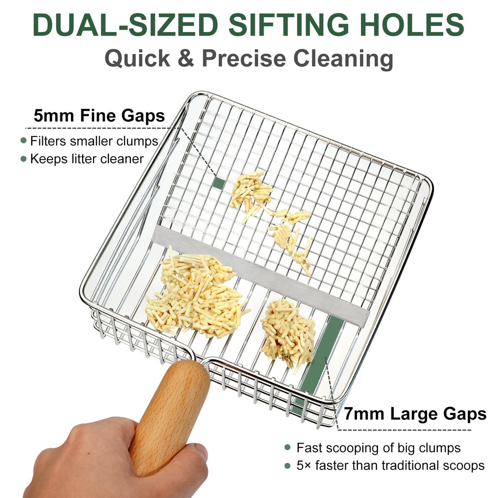 Heavy Duty Stainless Steel Cat Litter Scoop with Holder I7422