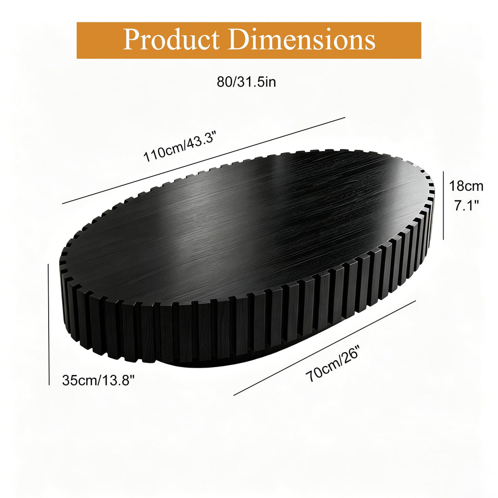 Oval Drum Coffee Table with Pedestal P388