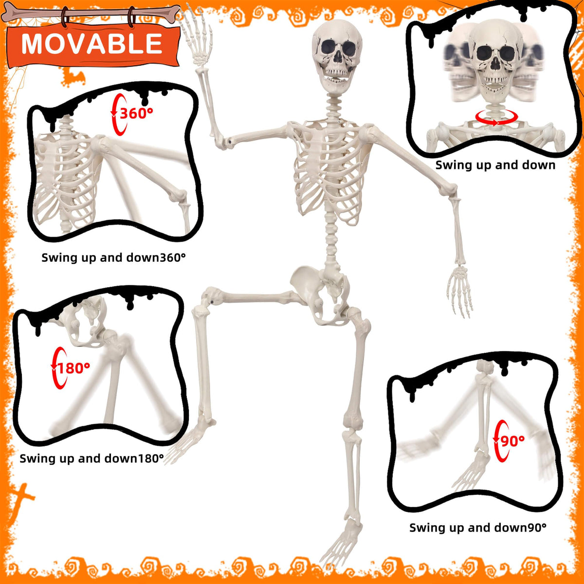 5.4Ft Movable Joints Plastic Skeleton Q269496