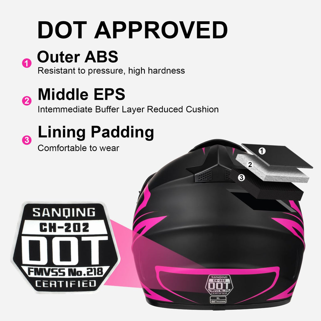 Kids DOT Approved Full Face Motocross Helmet D1581