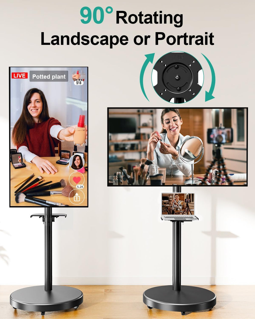Rolling TV Stand for 26-65 inch Screens W743