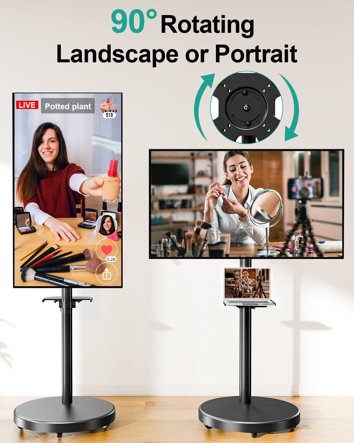 Rolling TV Stand for 26-65 inch Screens W743