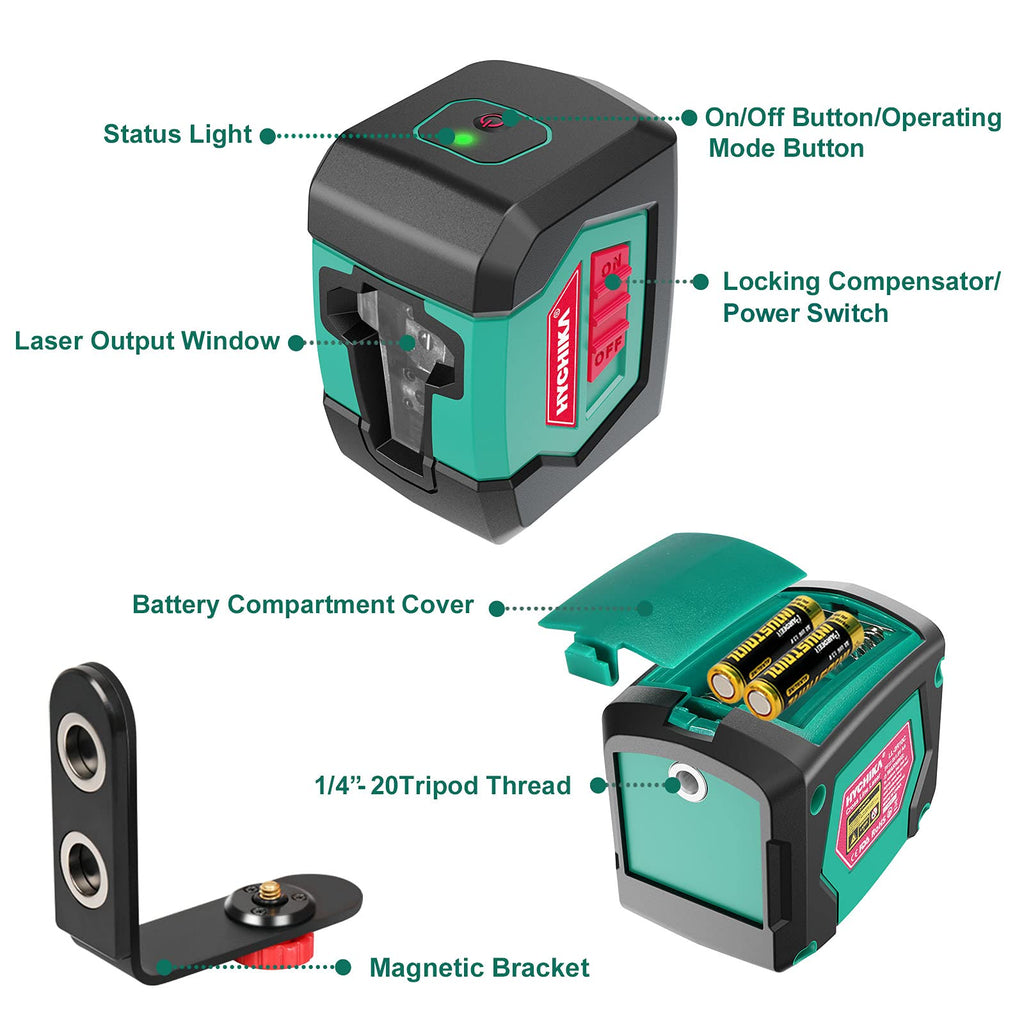 Self-Leveling Cross Line Laser Level with Magnetic Bracket D280
