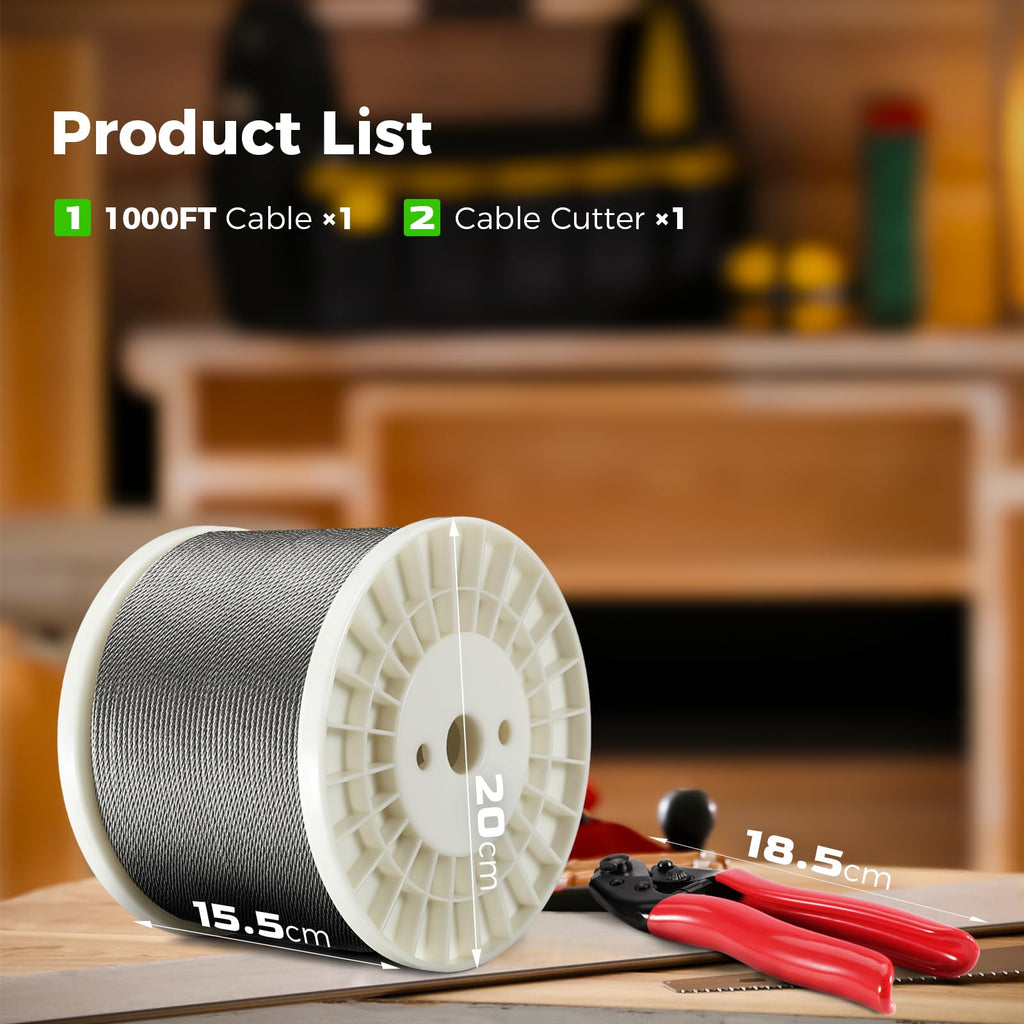 1/8” T316 Stainless Steel Cable 7x7 Wire Rope B610145