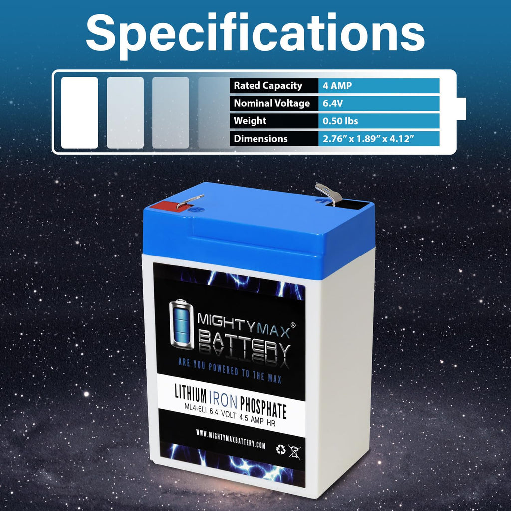 6V 4.5AH Lithium Replacement Battery C974470