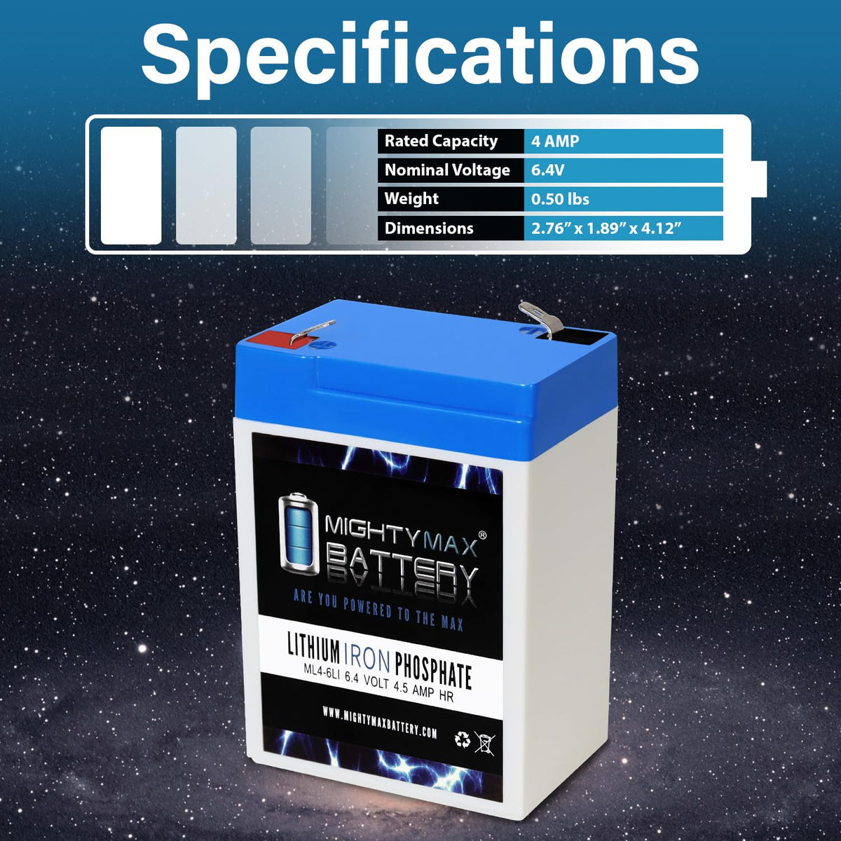 6V 4.5AH Lithium Replacement Battery C974470