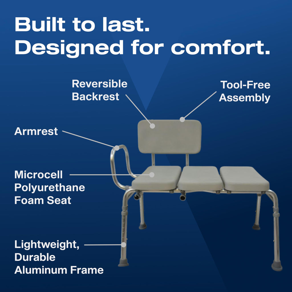 Padded Transfer Bench 300 lbs Capacity Height Adjustable Q5912