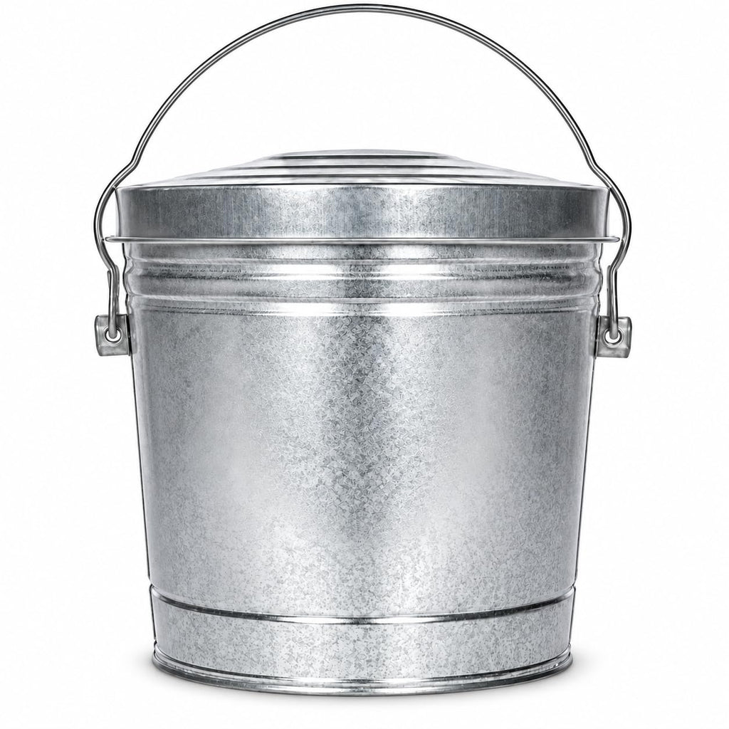 6-Gallon Galvanized Steel Storage Can with Locking Lid E4980