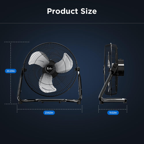 20 Inch 3-Speed High Velocity Metal Industrial Floor Fan G4387