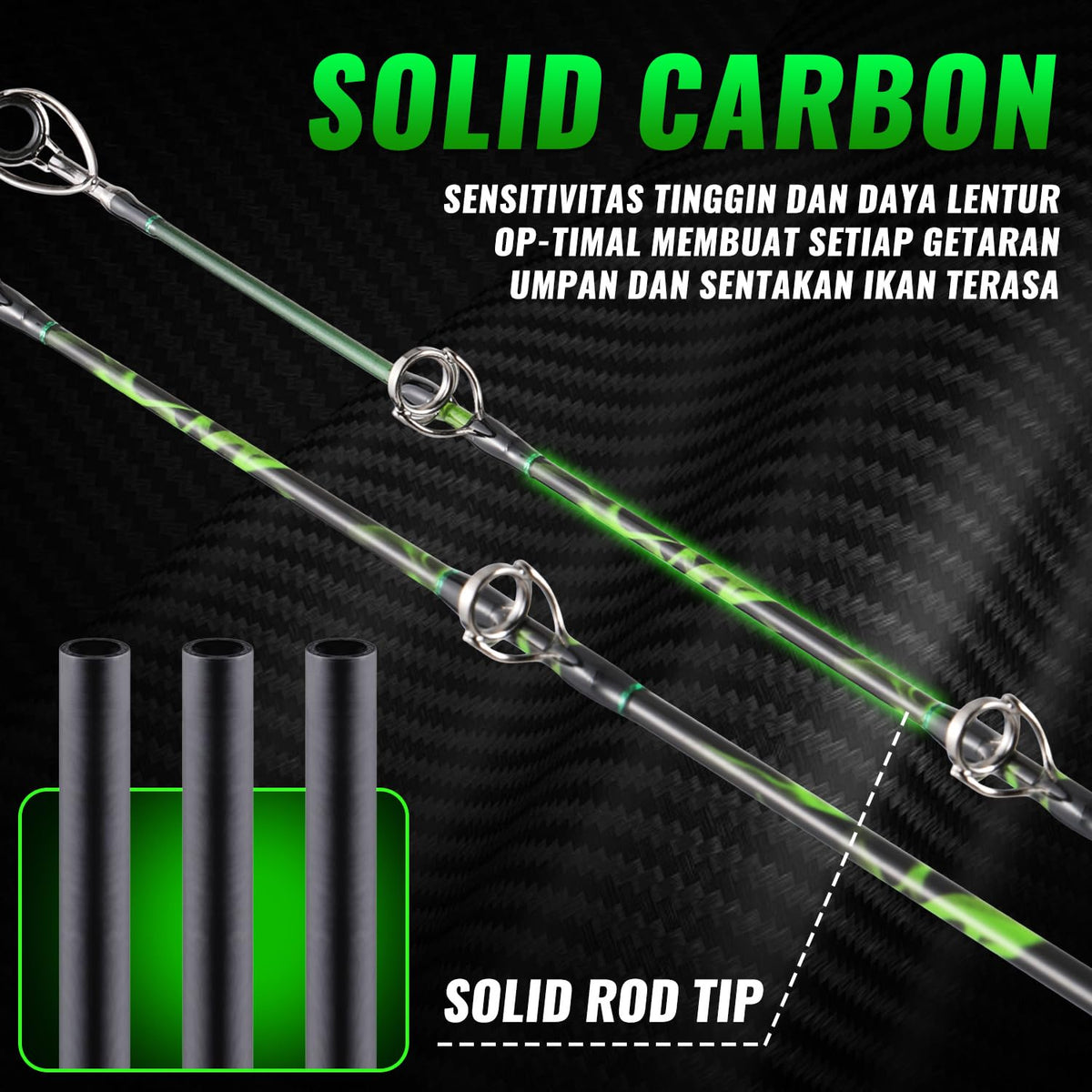 Carbon Fishing Rod with Solid Tip W79564