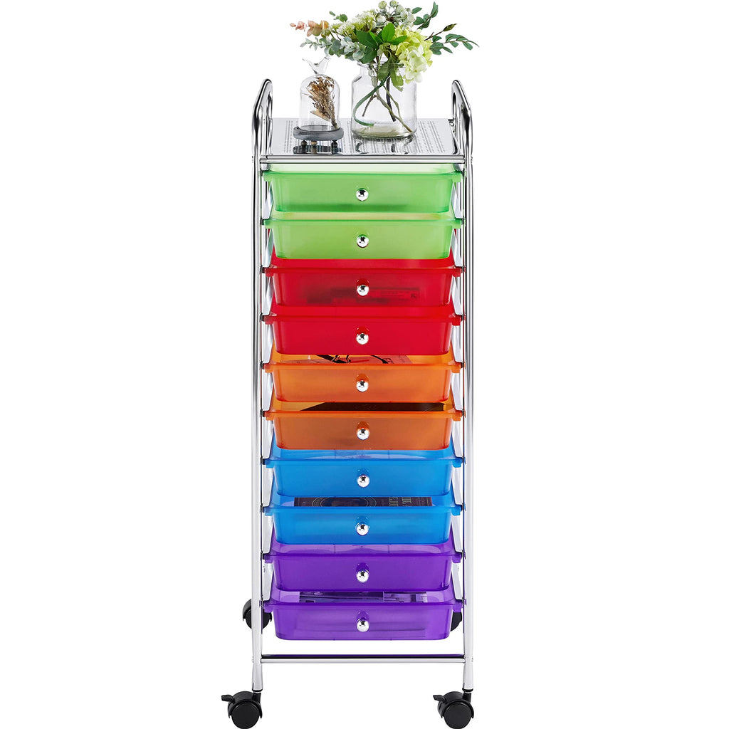 10 Drawer Rolling Cart with Locking Wheels V188