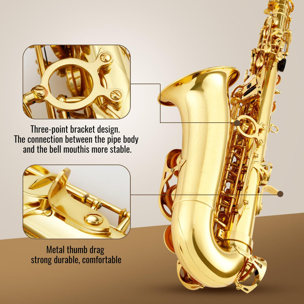 Alto Saxophone E Flat Starter Kit Gold A476