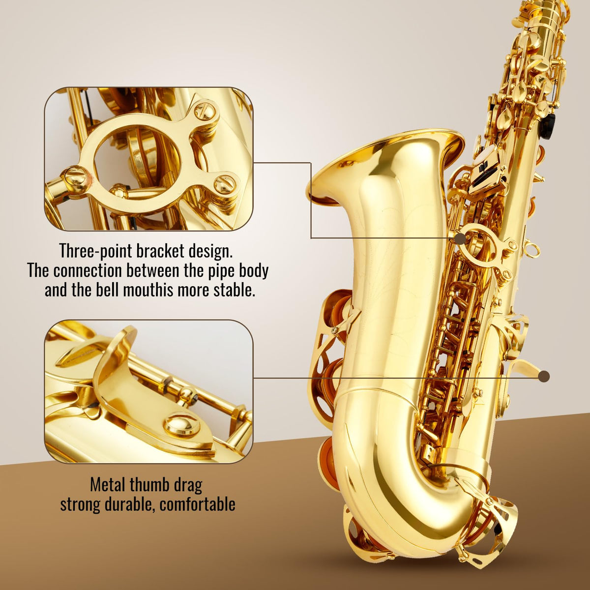 Alto Saxophone E Flat Starter Kit Gold A476