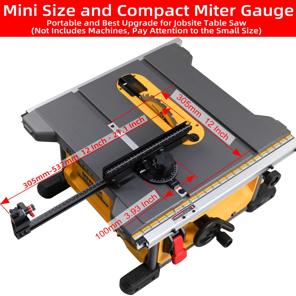 Small Table Saw Miter Gauge with Extendable Fence E5611