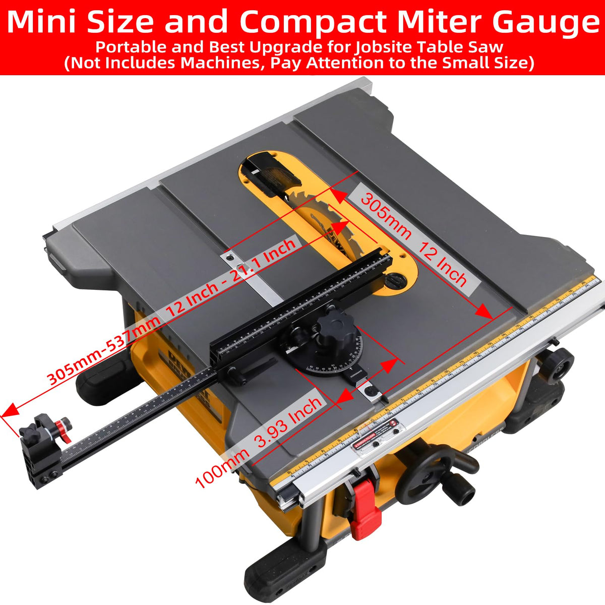 Small Table Saw Miter Gauge with Extendable Fence E5611