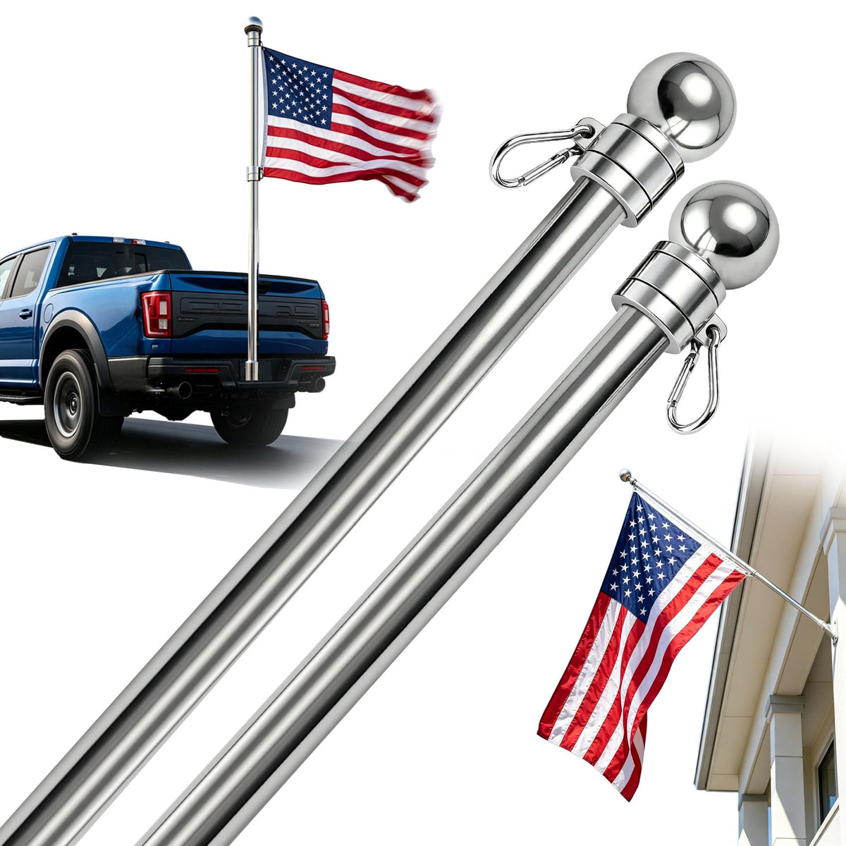 5FT One-Piece Flagpole 2-Pack R188
