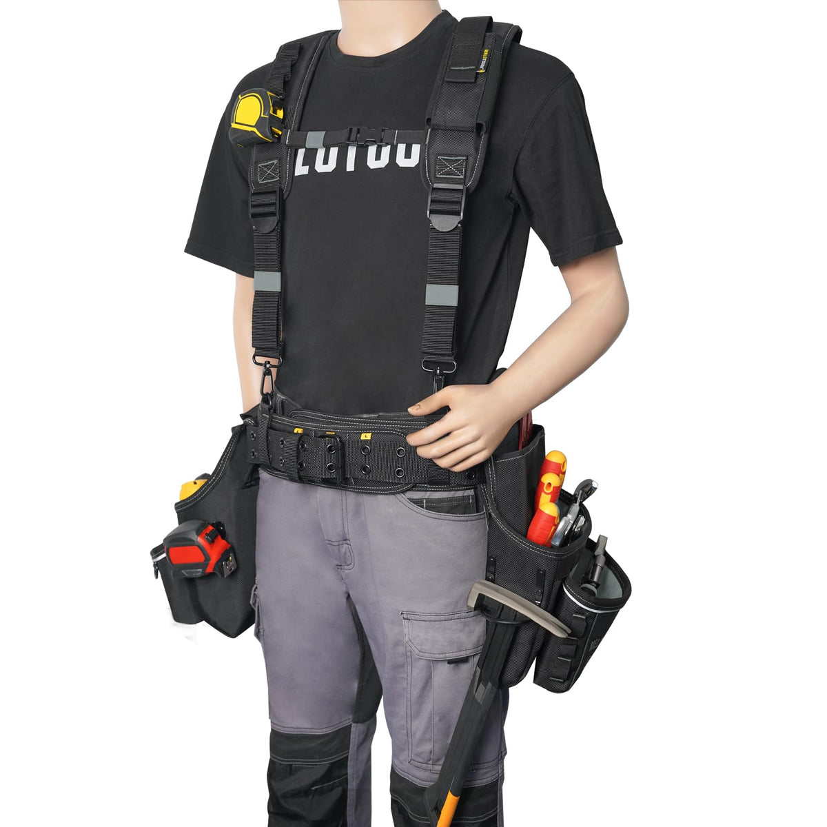 Tool Belt with Suspenders 32 Pockets 34"-48" Waist S206