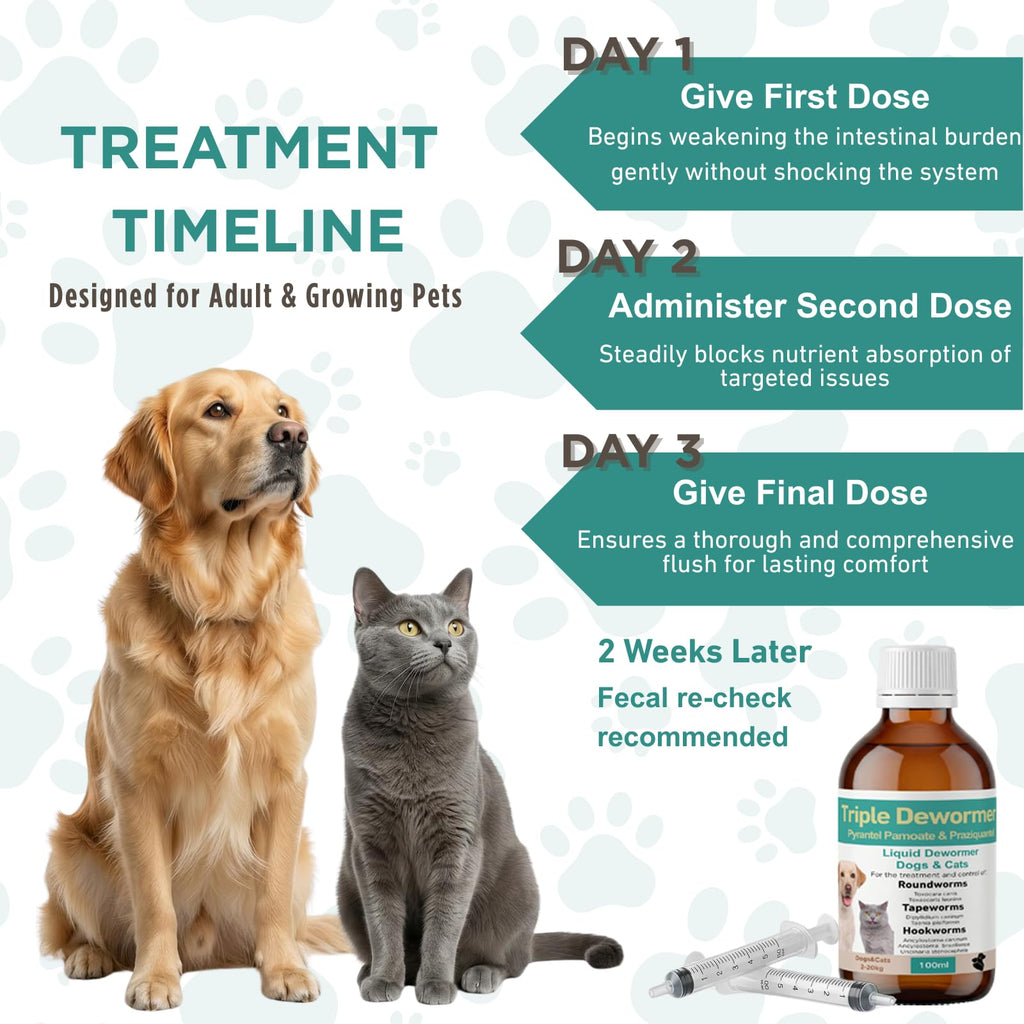 Broad Spectrum Pyrantel Pamoate and Praziquantel Dewormer Liquid 3.38 fl oz K46620