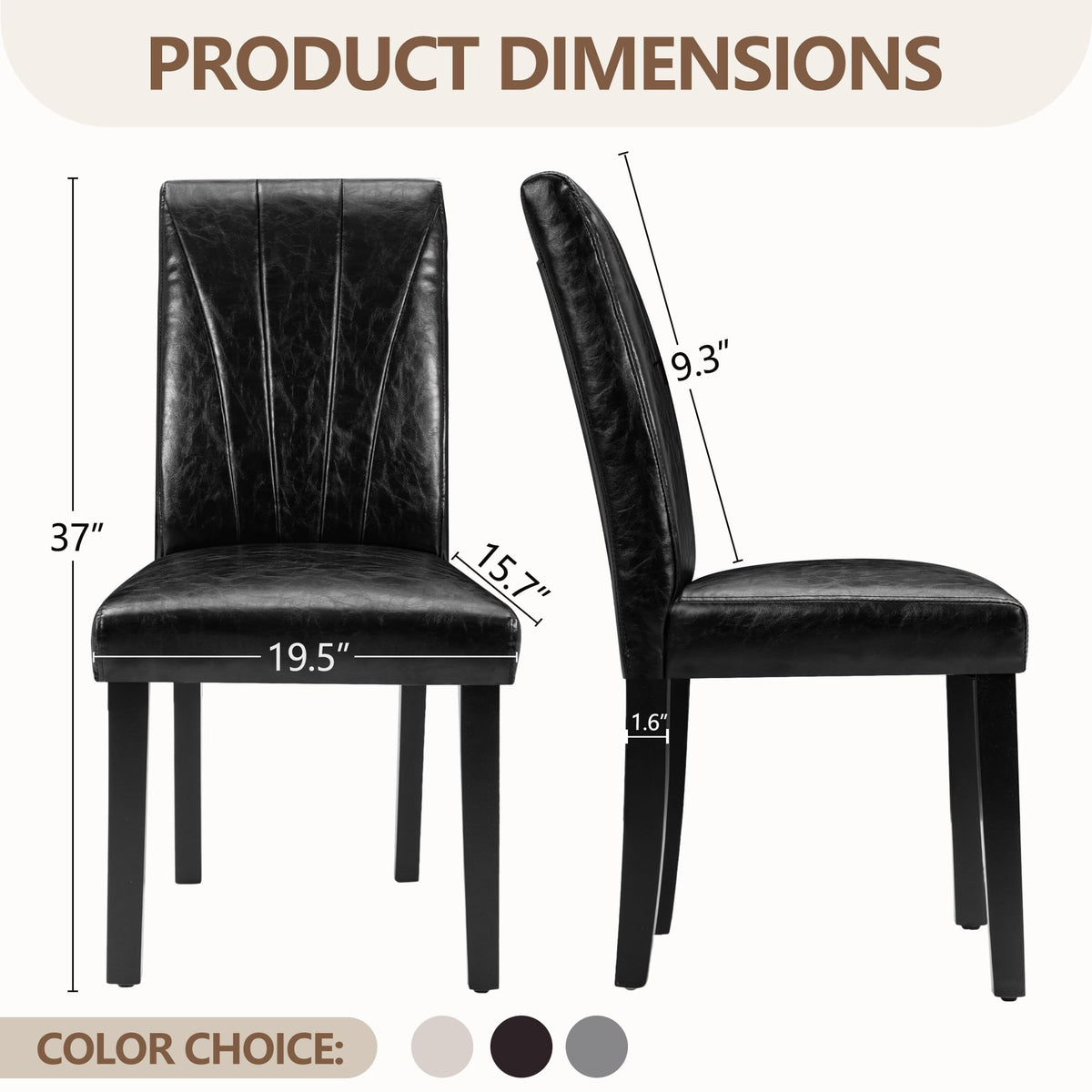 Black Upholstered Dining Chairs Set of 6 F461481