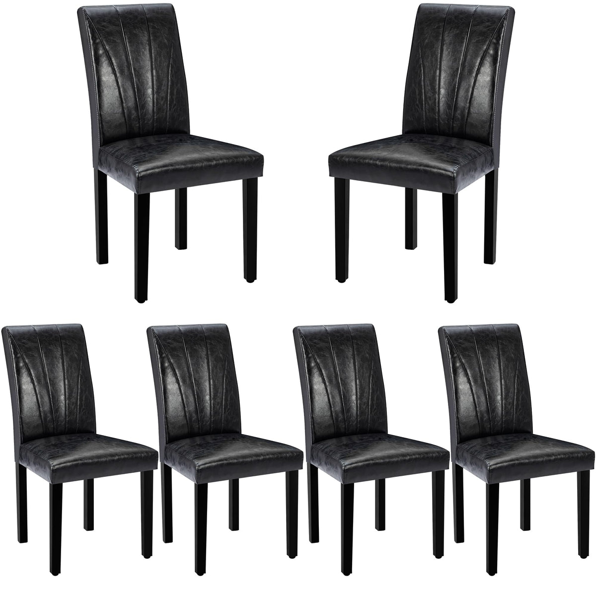 Black Upholstered Dining Chairs Set of 6 F461481