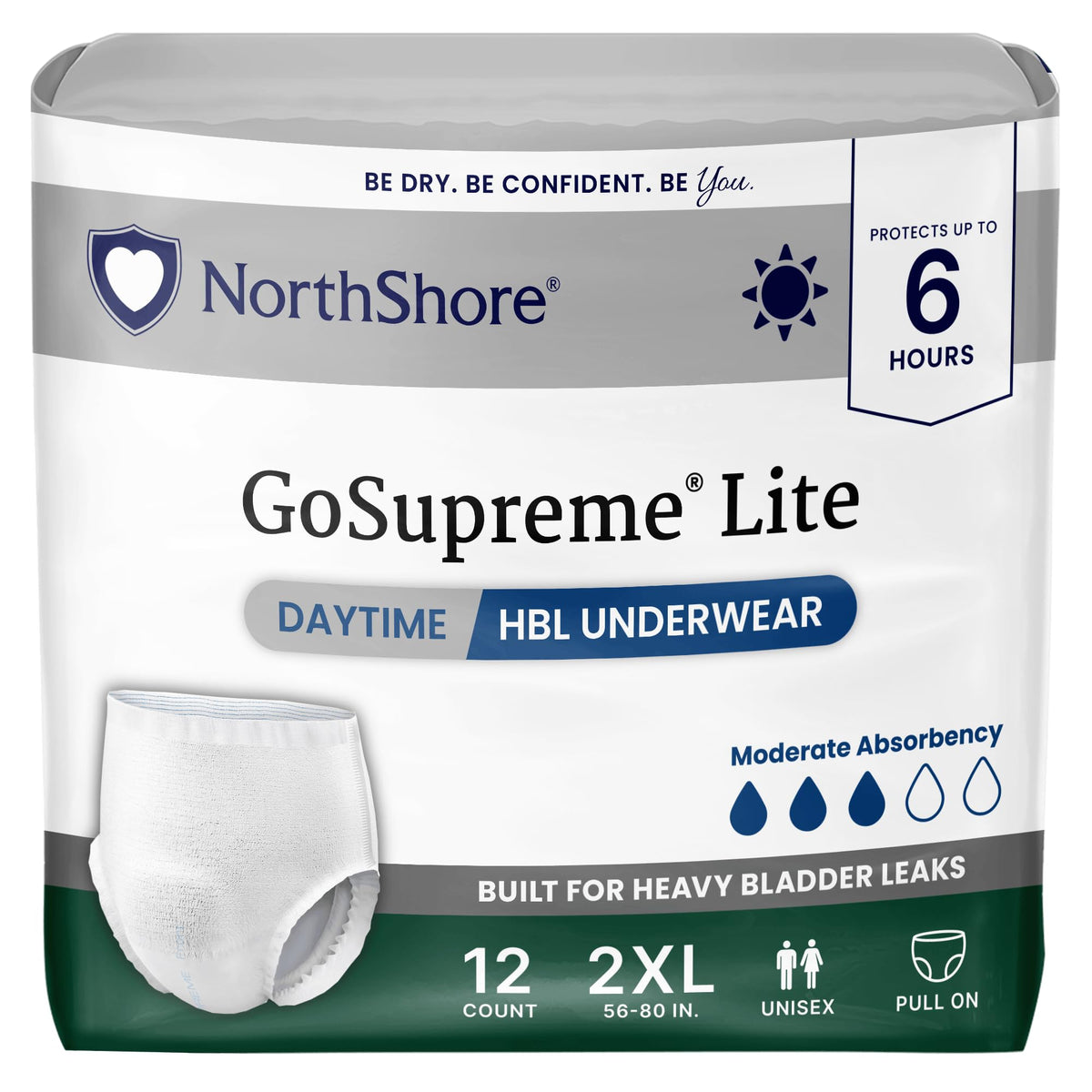 White 2XL Daytime Underwear 12 Count K828427