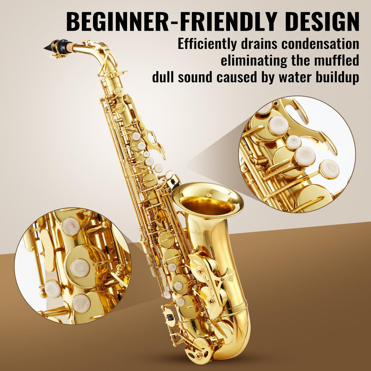 Alto Saxophone E Flat Starter Kit Gold A476
