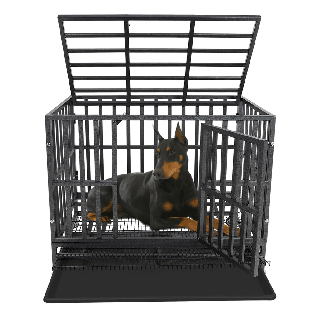 37" Heavy Duty Metal Dog Crate with Removable Tray S203172