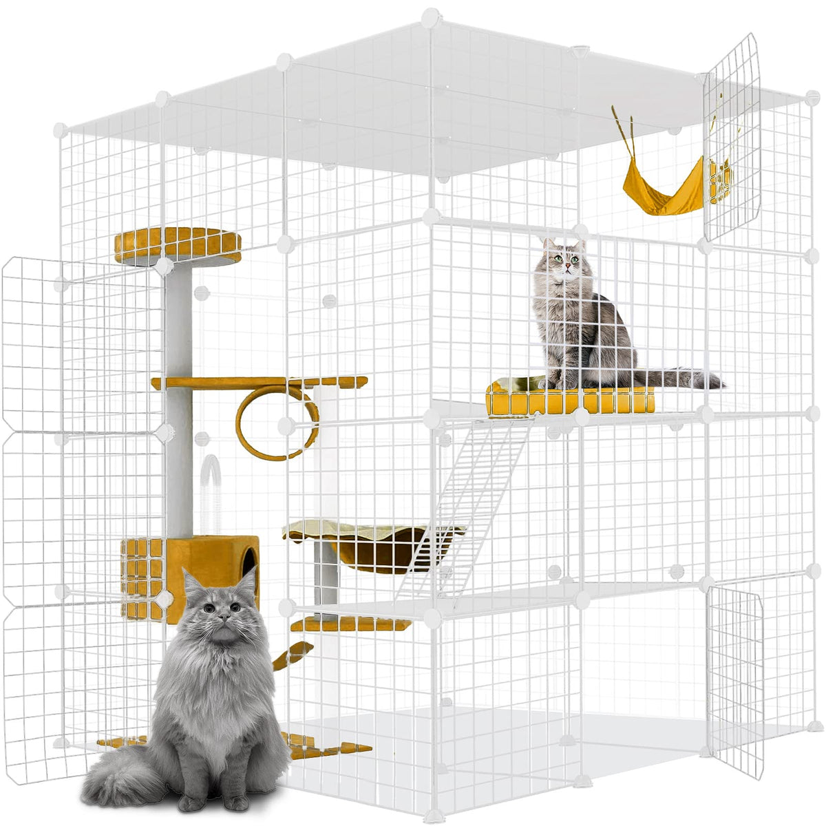 Large Cat Cage Detachable Metal Wire Playpen B626648