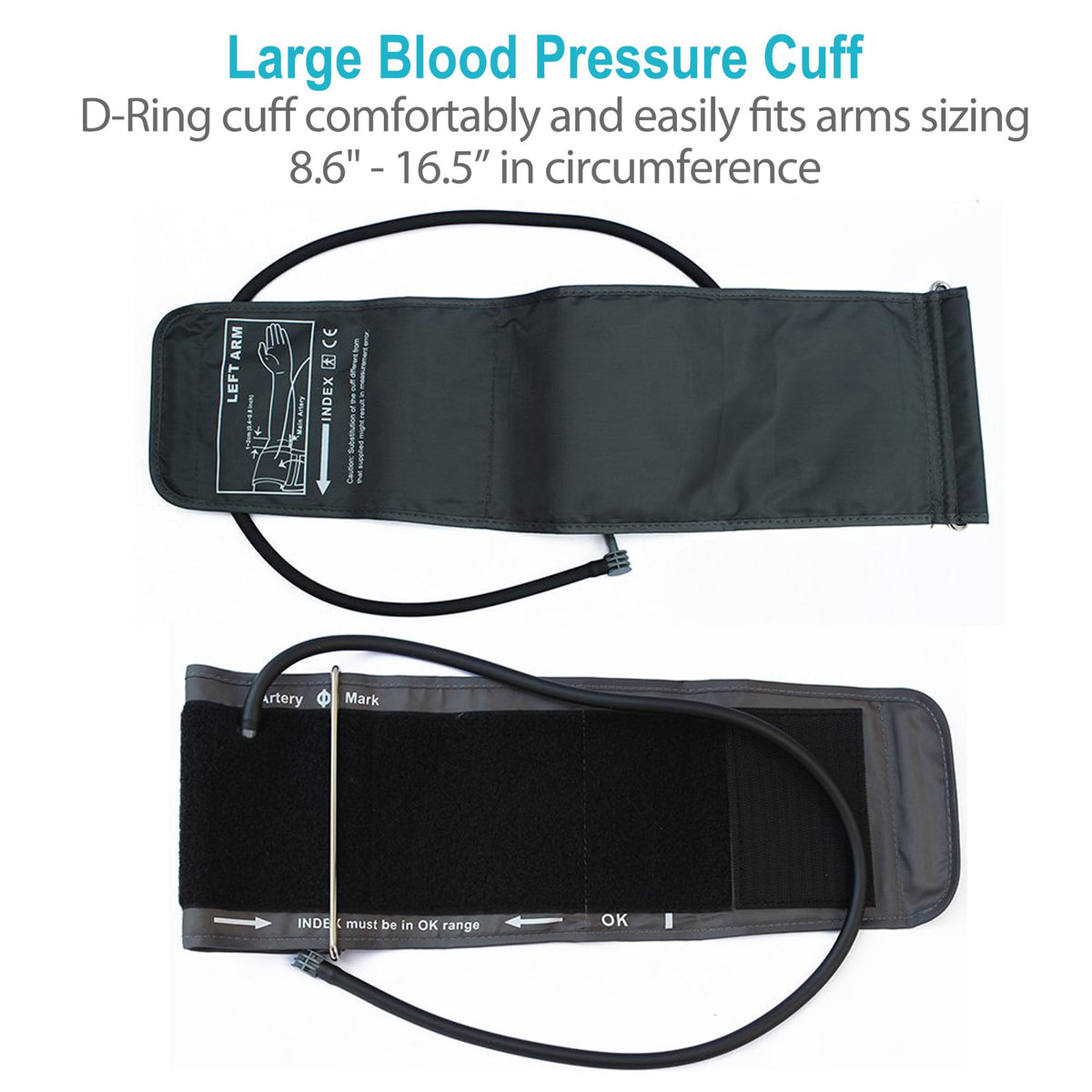 Blood Pressure Monitor Upper Arm Large Cuff 8.6-16.5” Digital BP Gauge 4 User 120 Readings Memory Large LCD Display H818296