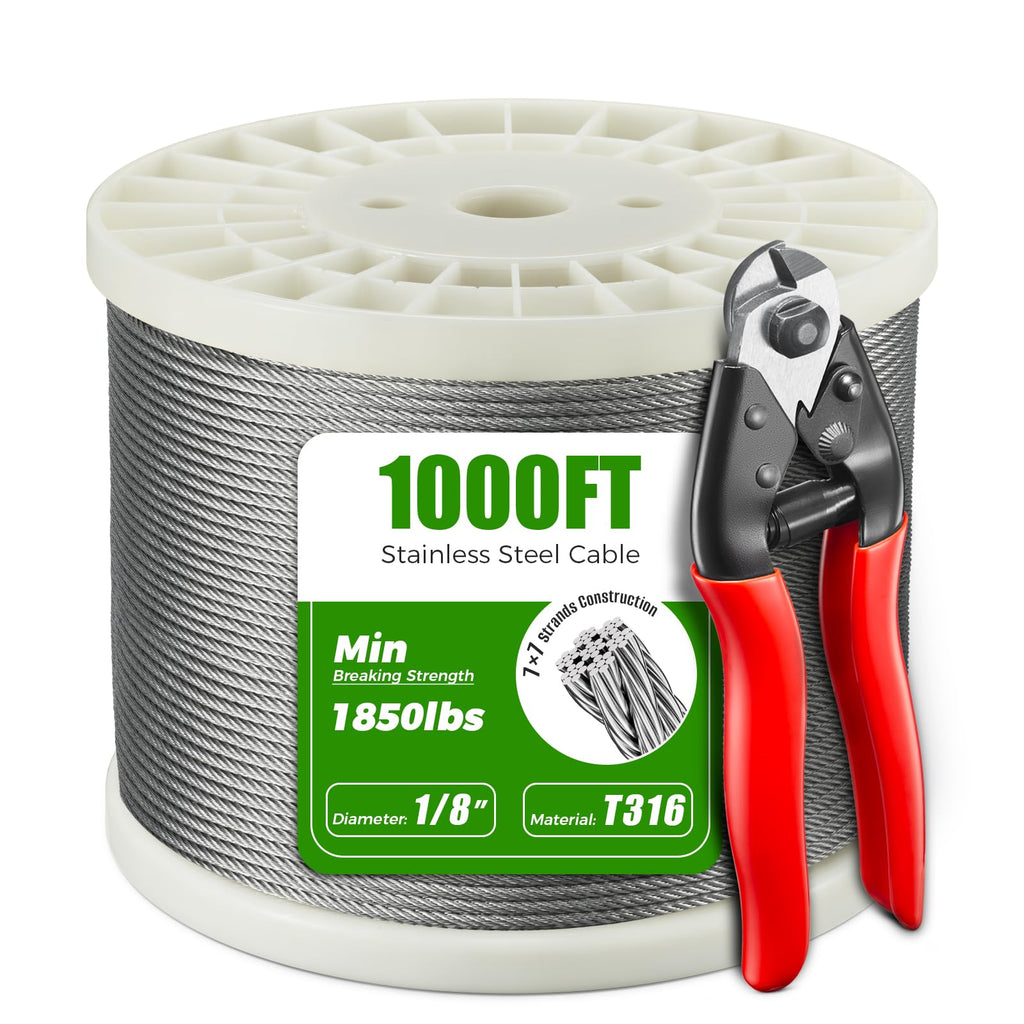 1/8” T316 Stainless Steel Cable 7x7 Wire Rope B610145