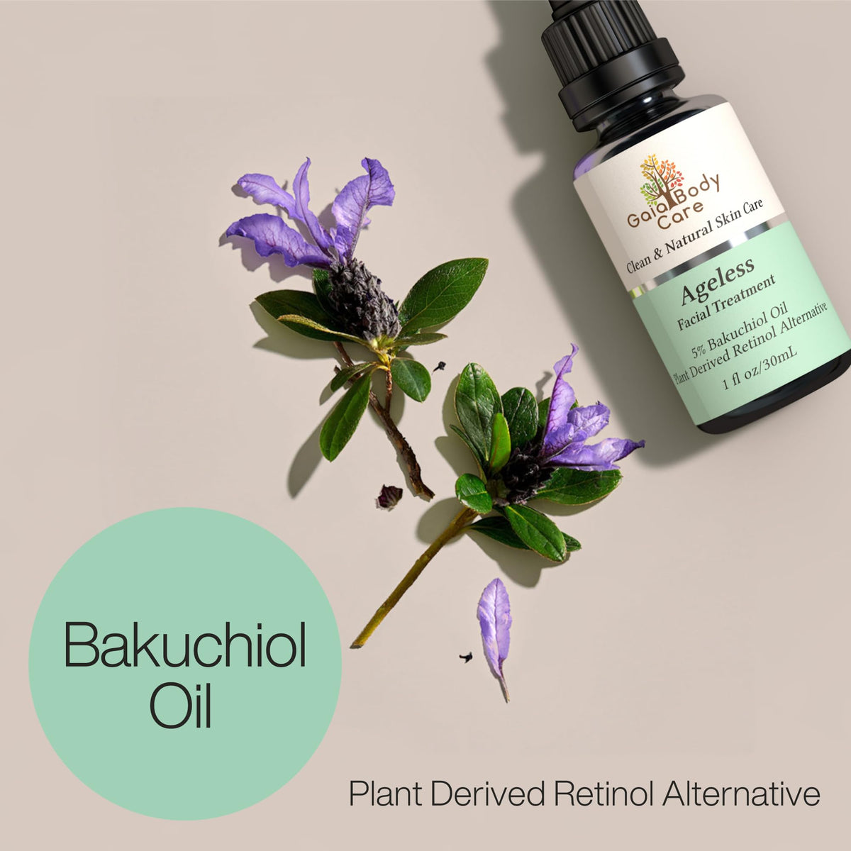 5% Bakuchiol Oil Organic Facial Oil 1oz Rose H412