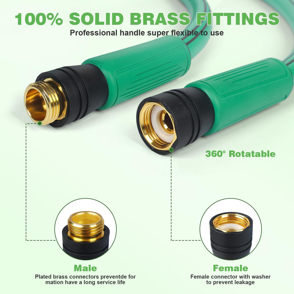 Heavy Duty 5/8 in x 100 FT Hybrid Rubber Garden Hose P58473