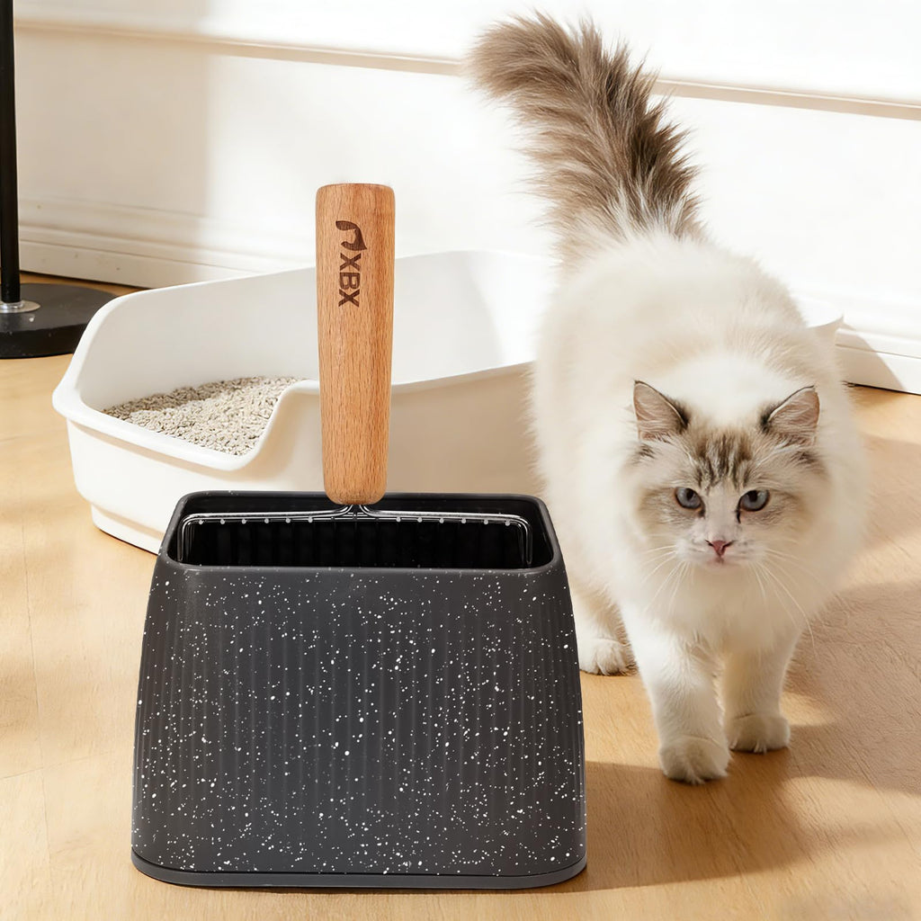 Heavy Duty Stainless Steel Cat Litter Scoop with Holder I7422