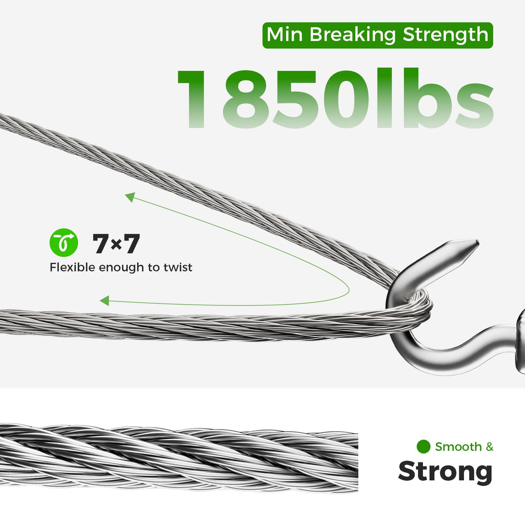 1/8” T316 Stainless Steel Cable 7x7 Wire Rope B610145
